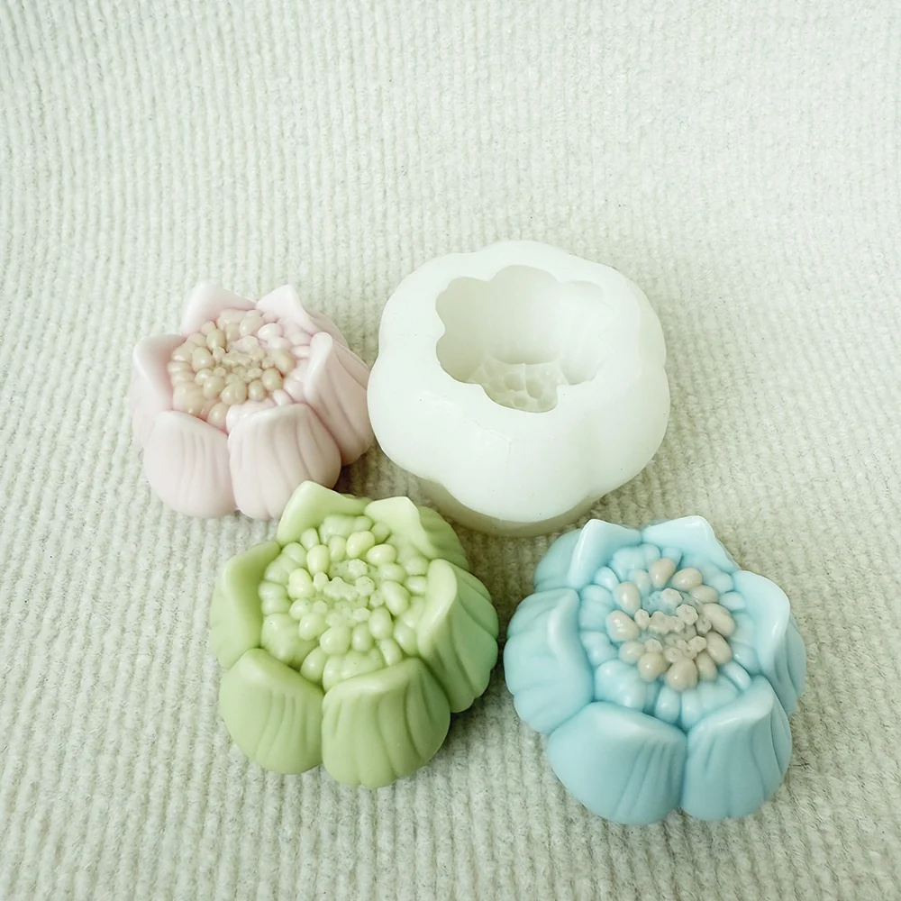 1461-立体荷花花苞硅胶蜡烛模具