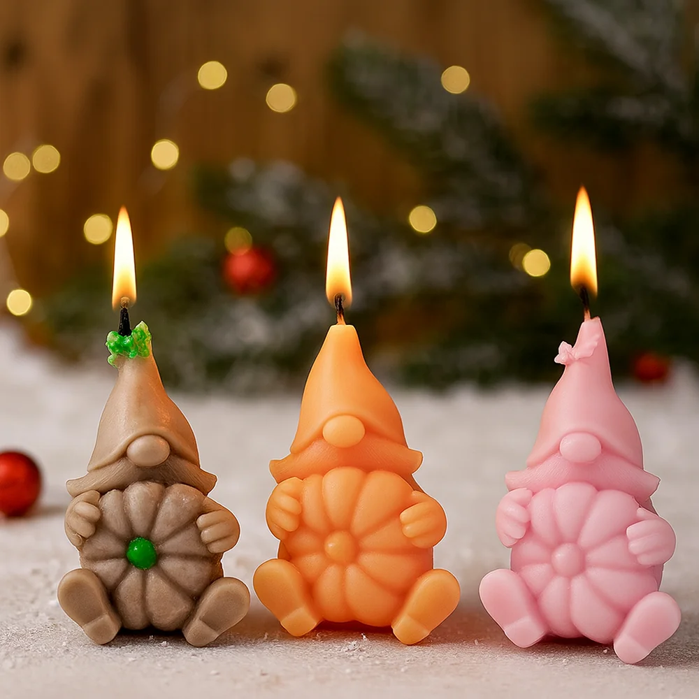 Gnome Pumpkin Silicone Candle Mold - 9387