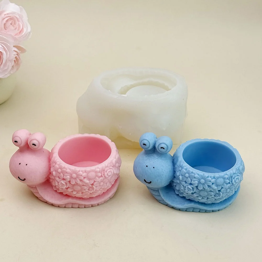 9339-蜗牛花盆硅胶蜡烛模具