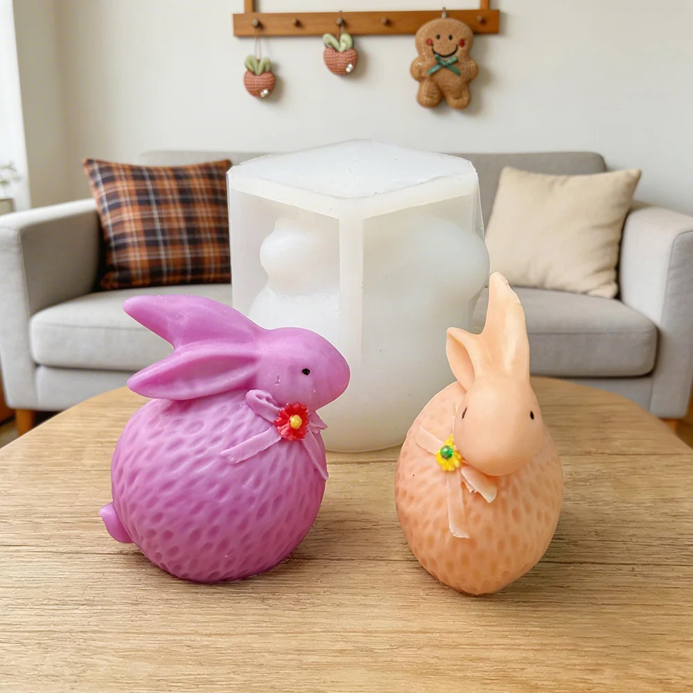 3D Knitted Bunny Silicone Mold - 9404