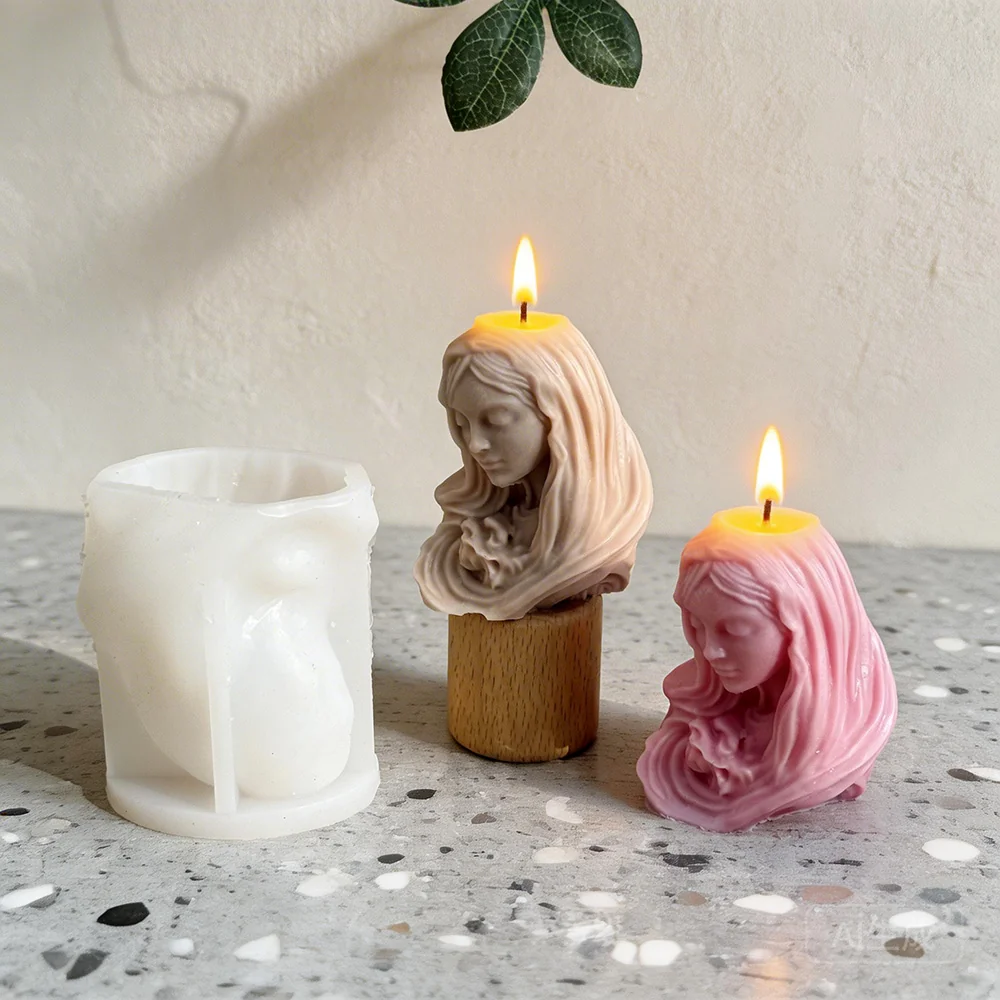 Virgin Mary Head Silicone Mold - 9425