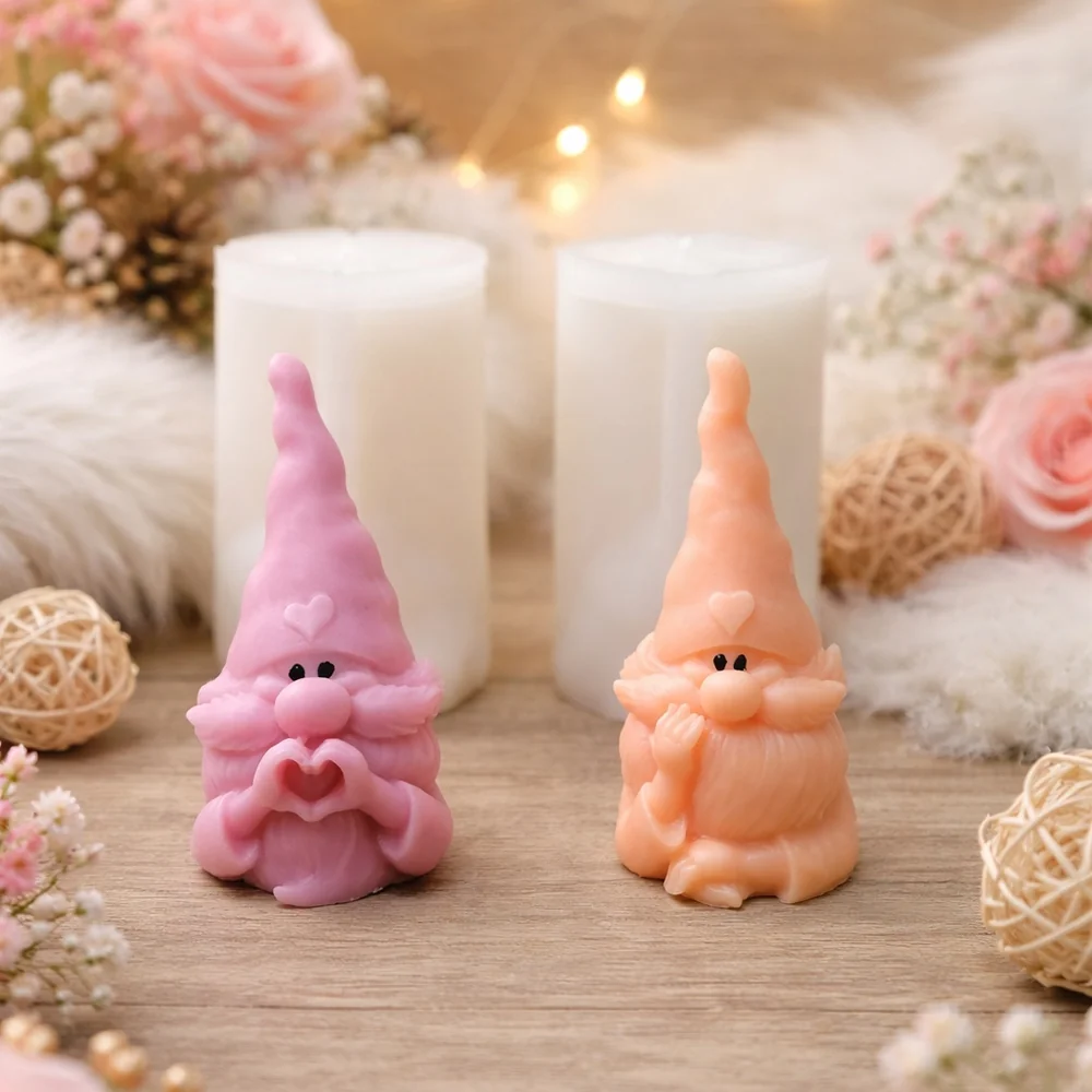 Gnome Silicone Candle Mold with Wizard Hat