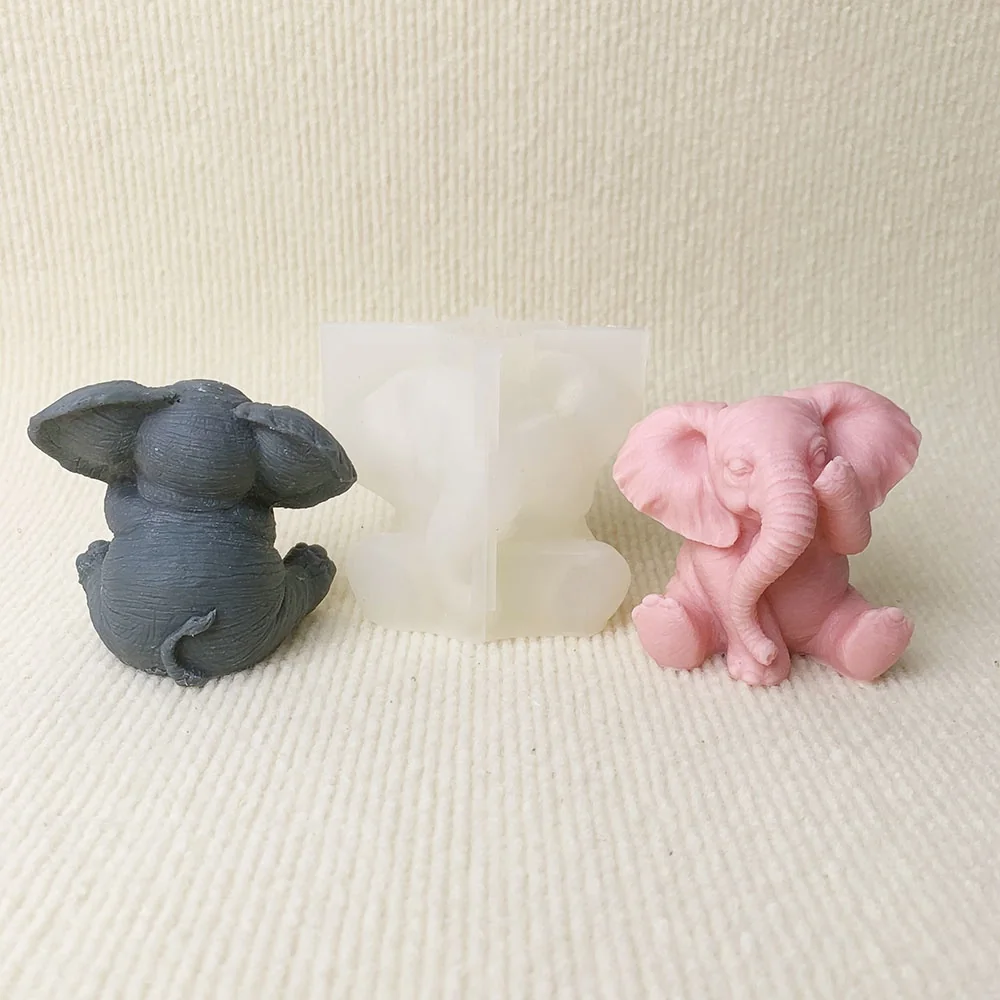 8991-款捂眼坐立小象模具/