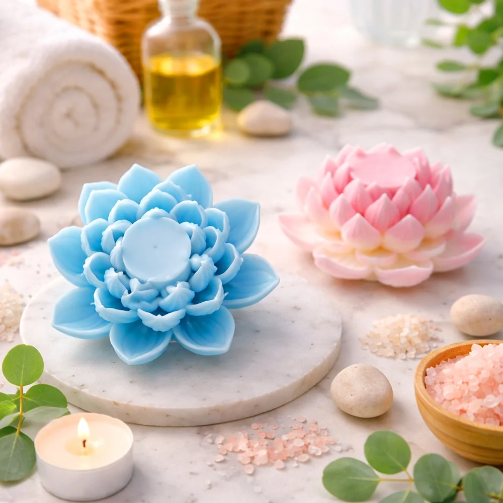 Lotus Silicone Candle Mold with Multi-layer Petals
