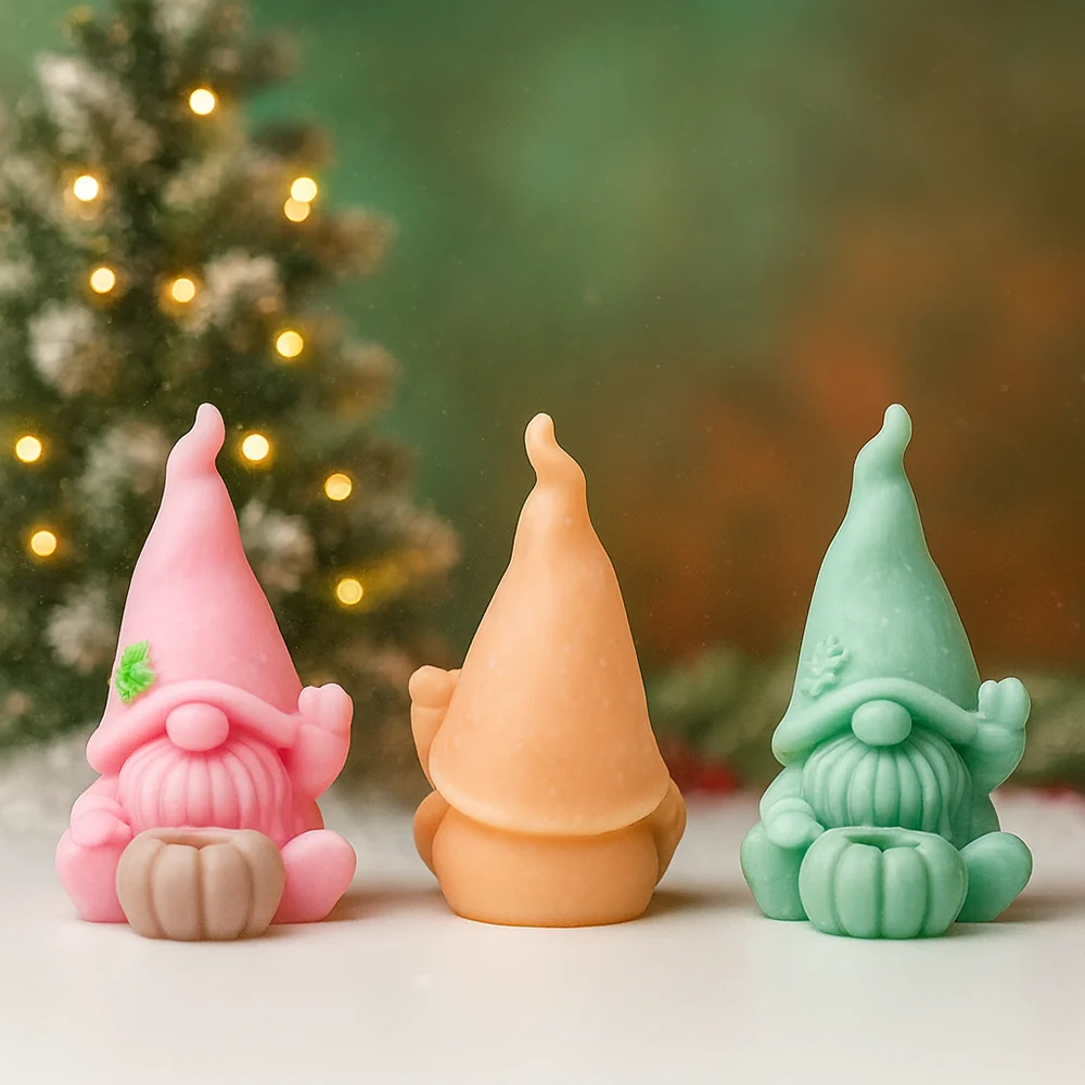 Gnome Pumpkin Silicone Candle Mold - 9384