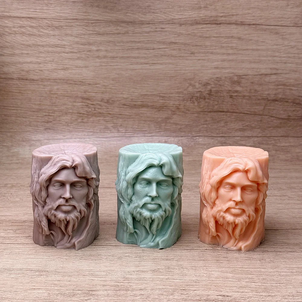 Jesus Relief Pillar Candle Mold - 9426