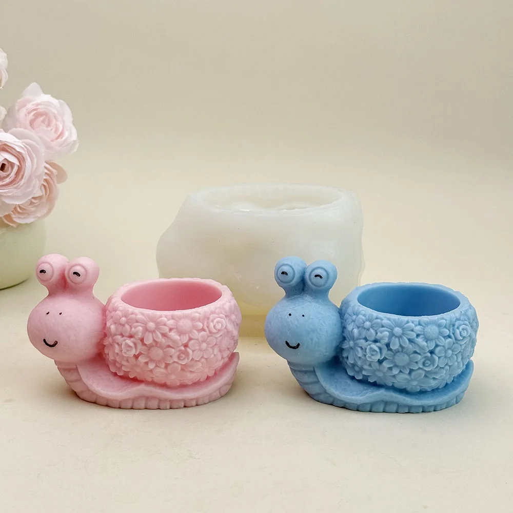 9339-蜗牛花盆硅胶蜡烛模具