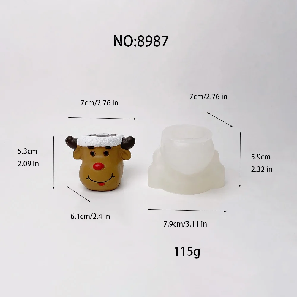 8987-圣诞驯鹿硅胶模具
