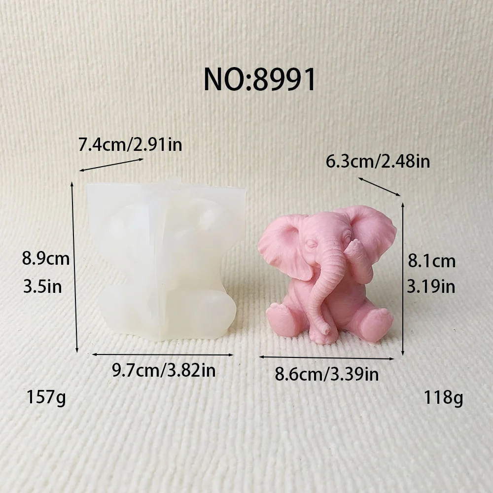8991-款捂眼坐立小象模具/