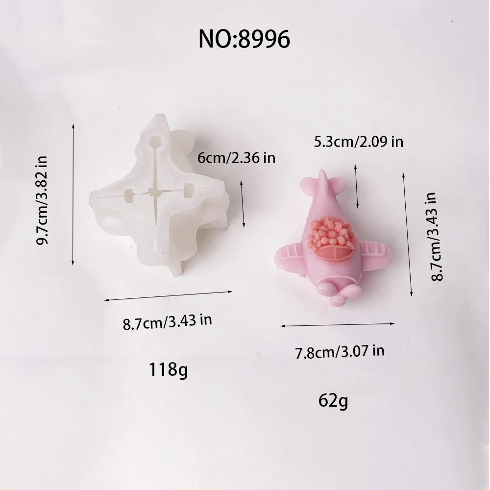8996-花饰卡通小飞机硅胶模具
