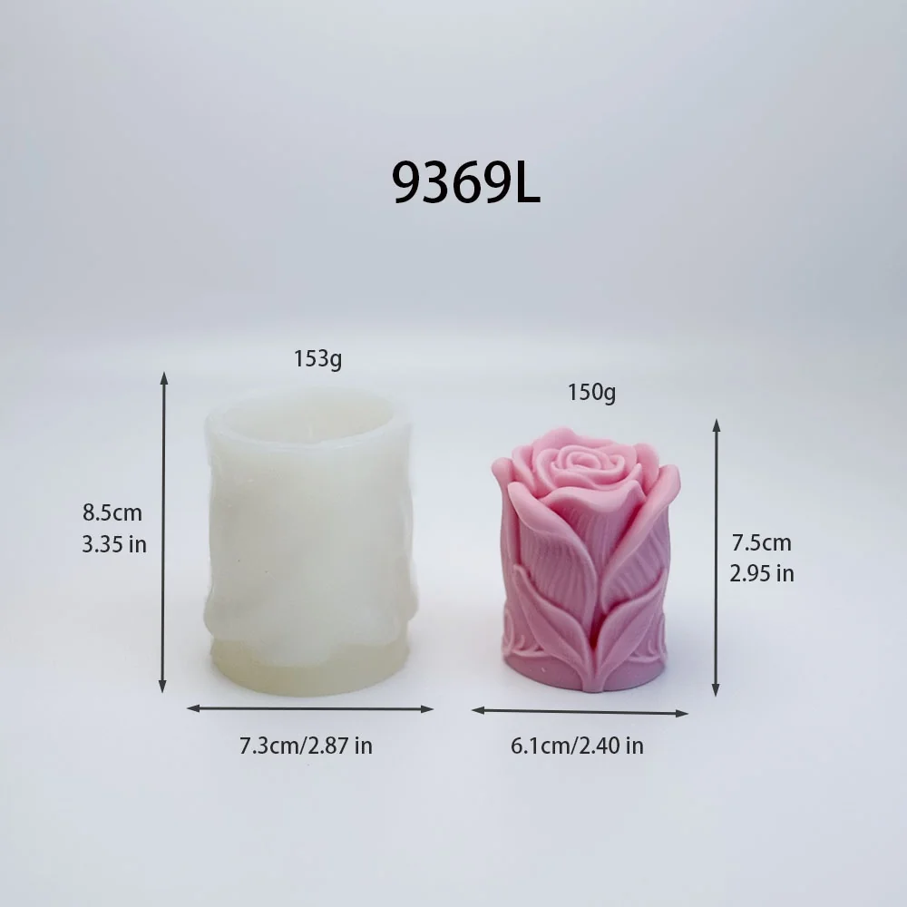 9369L-玫瑰花柱硅胶模具