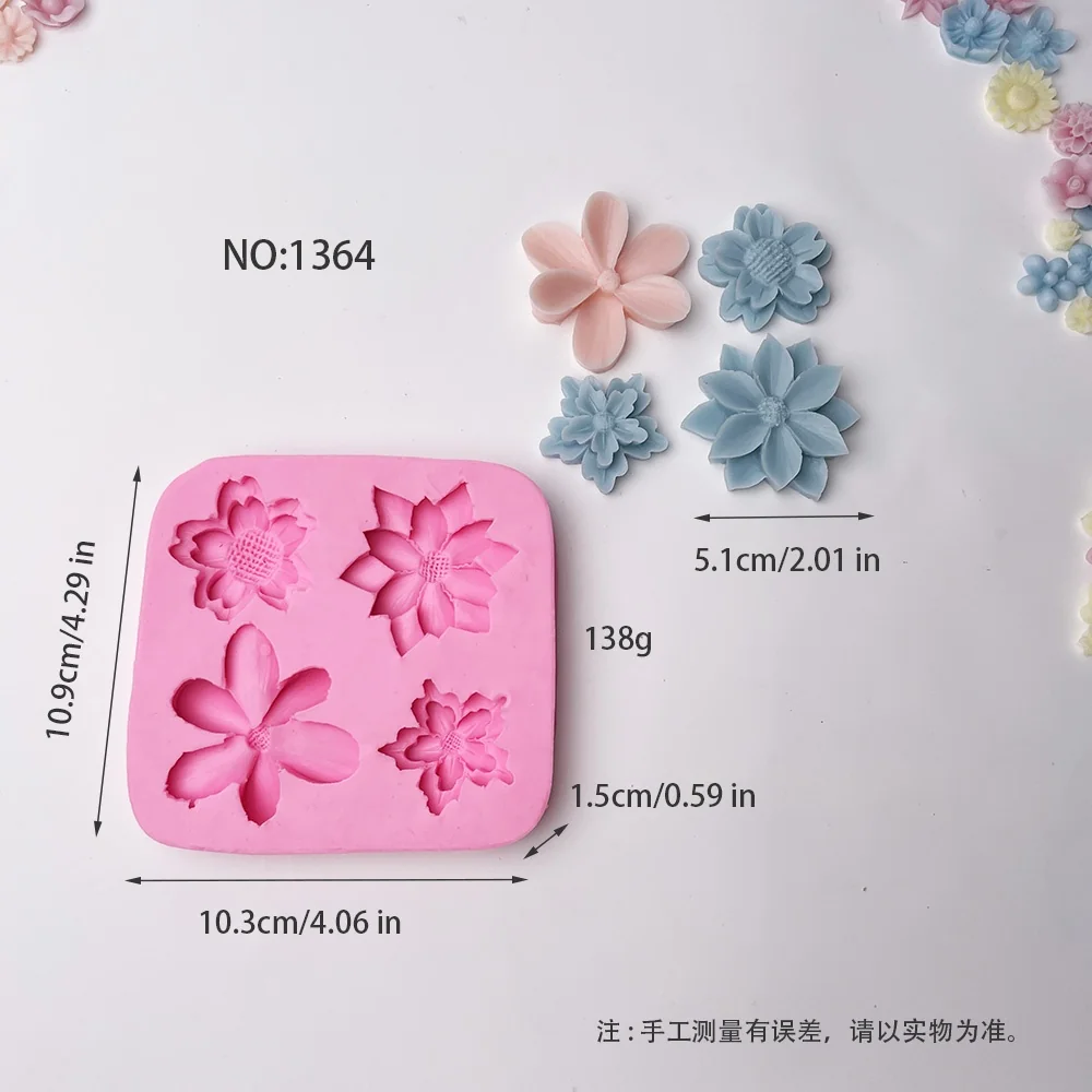 1364-四连花朵模具/4CavityFlowerMold
