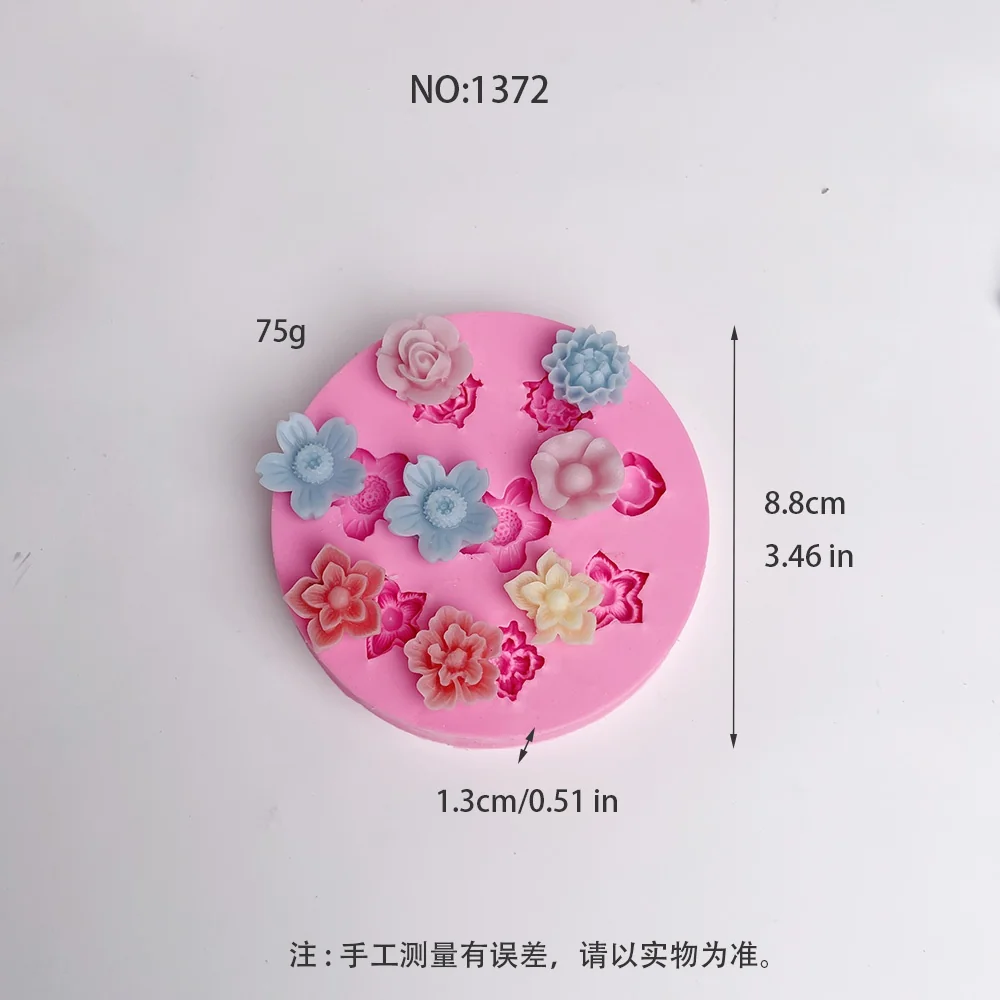 1372-多款式小花硅胶模具