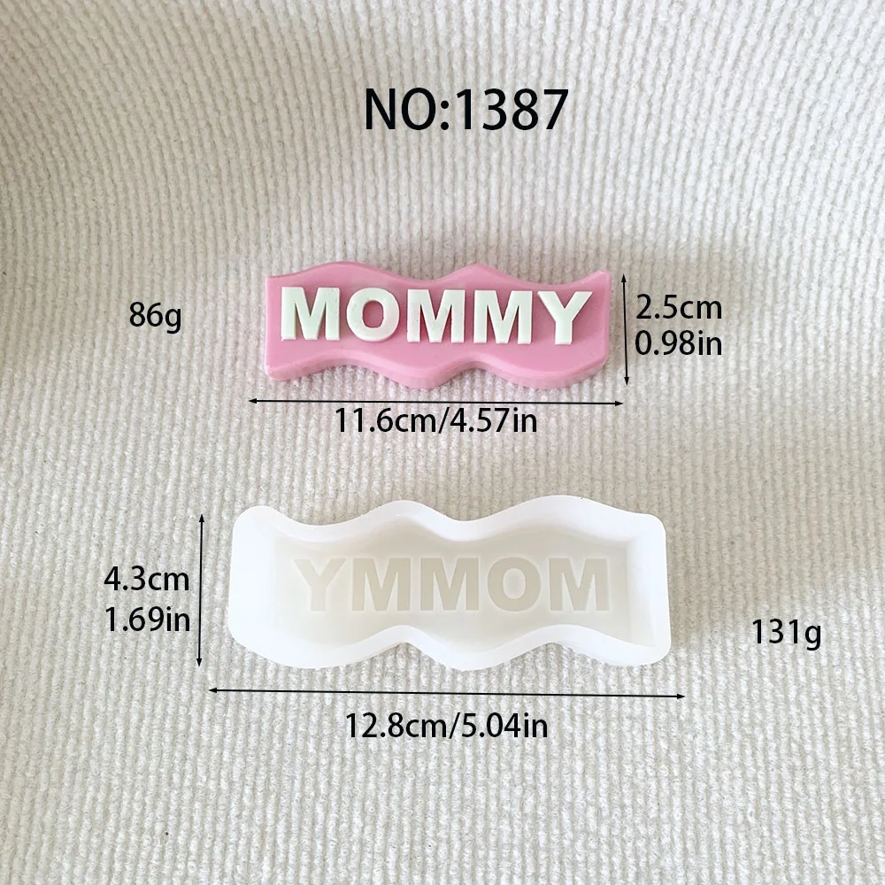 1387-MOMMY波浪标牌模具/