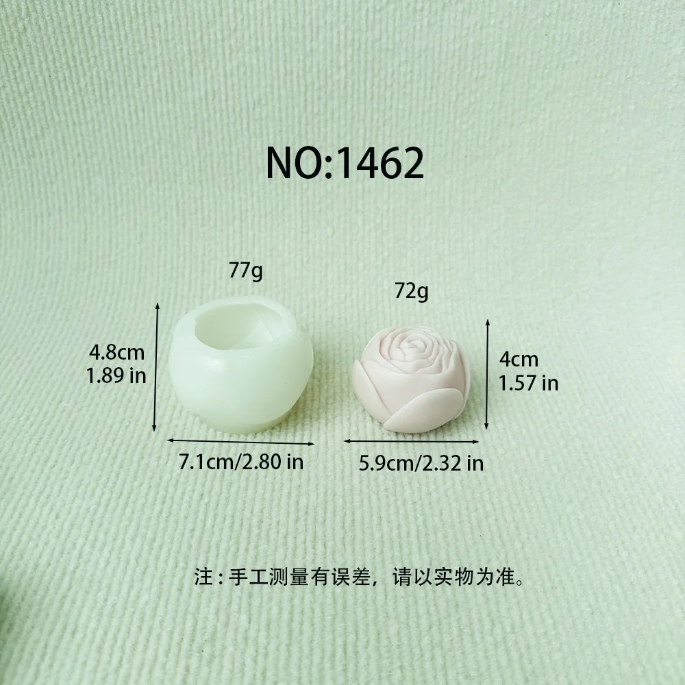 1462-立体玫瑰花硅胶模具