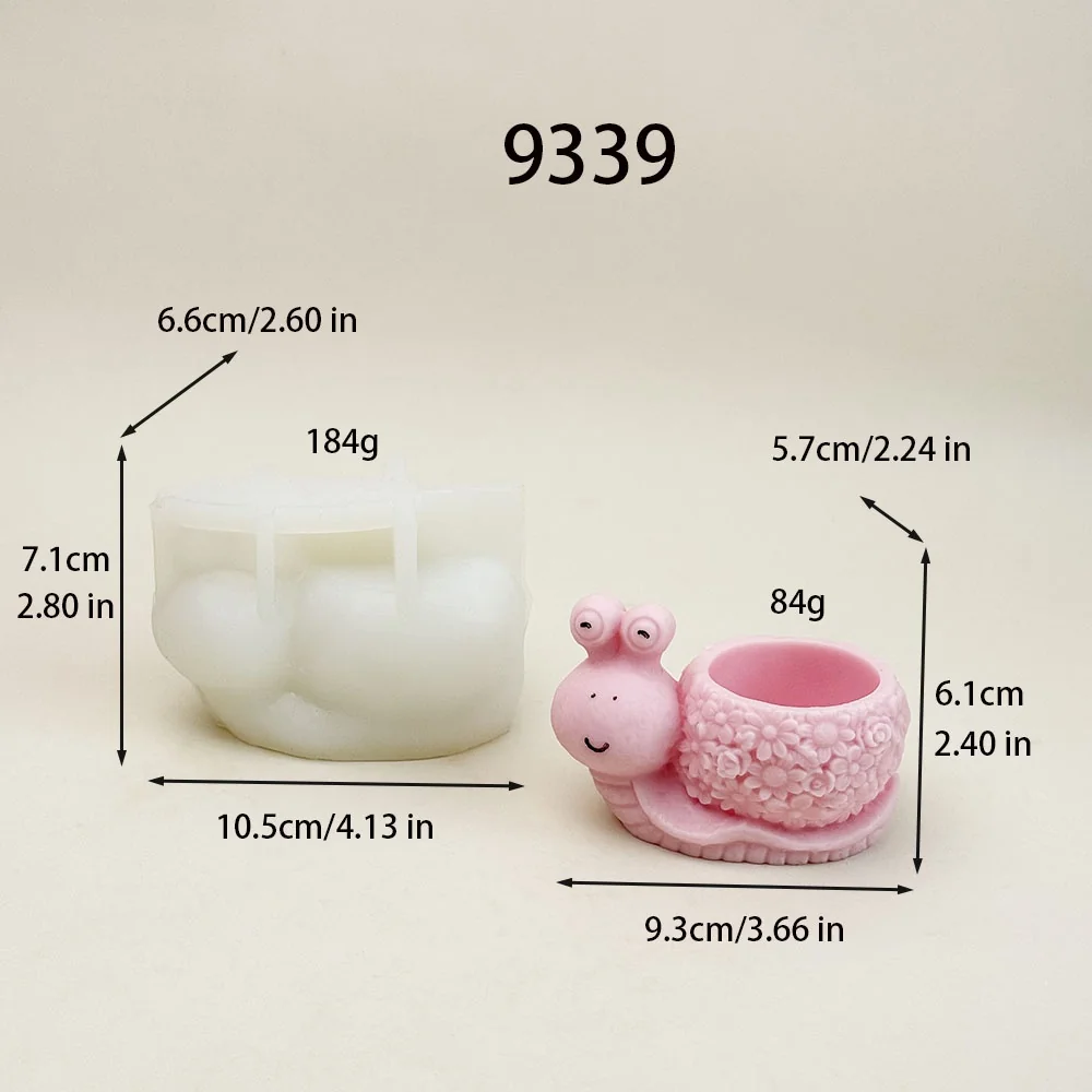 9339-蜗牛花盆硅胶蜡烛模具