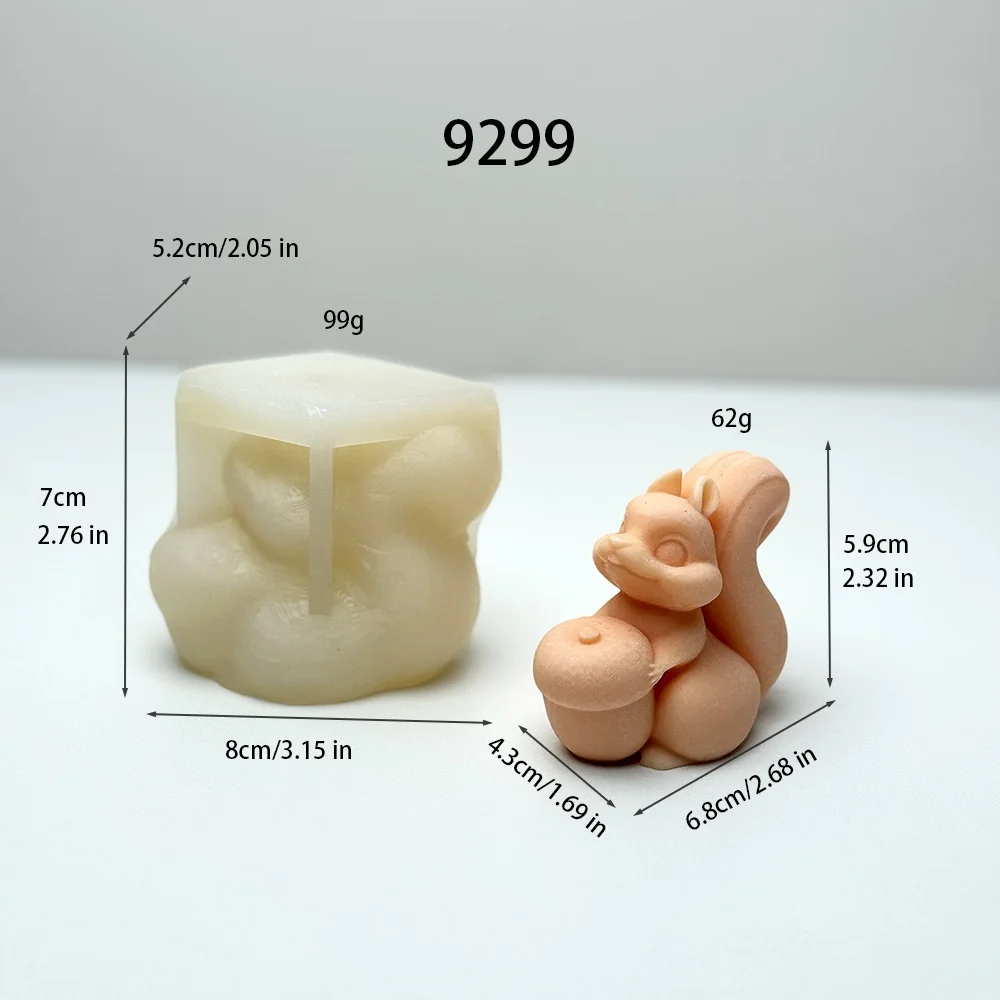 9299-型号编号9299+抱坚果松鼠硅胶模具