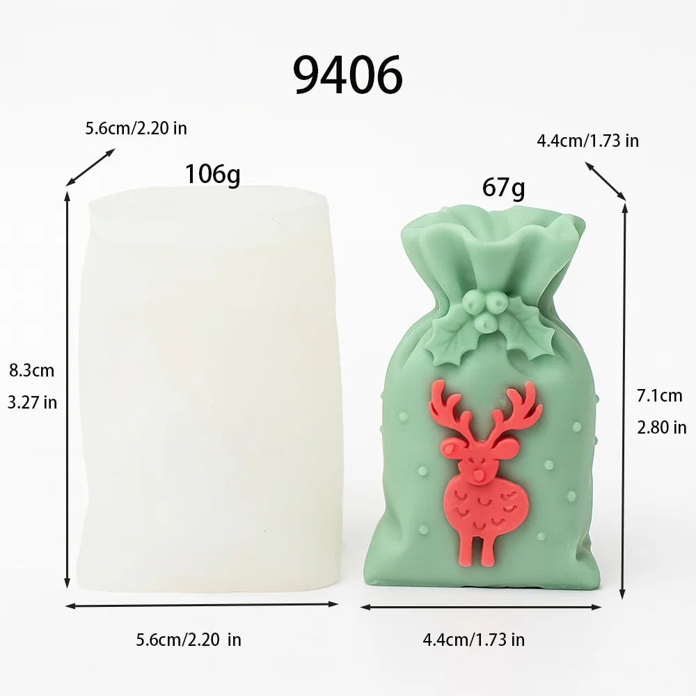 Christmas Gift Bag Reindeer Silicone Mold - 9406